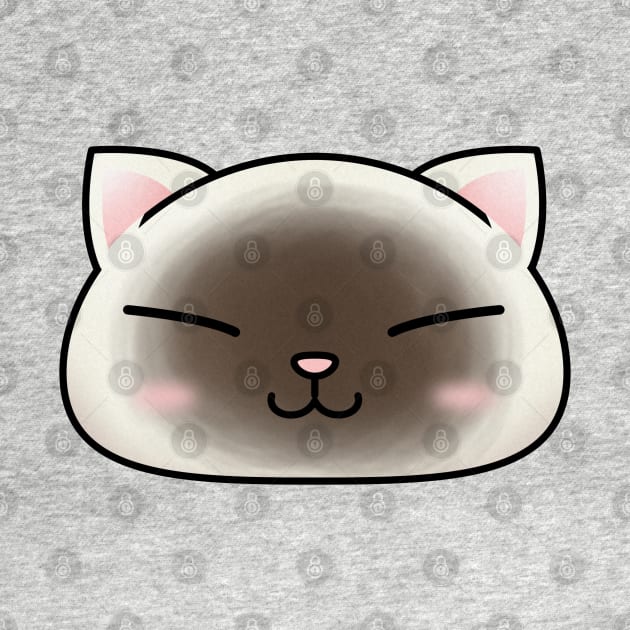 Cute Seal Point Cat Face by Takeda_Art